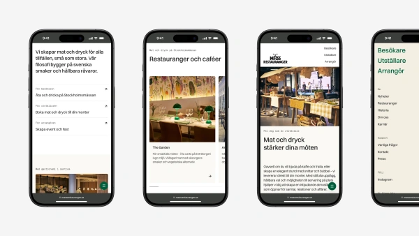 Urval av bilder på Mässrestaurangers webb